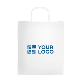 Sac classique en kraft de grande taille avec poignées 110 g/m² avec zone d'impression