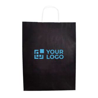 Sac écologique en papier kraft avec anses courtes 100 g/m2 avec zone d'impression