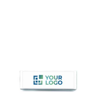 Identificateur argenté avec papier intérieur et fermeture magnétique avec zone d'impression