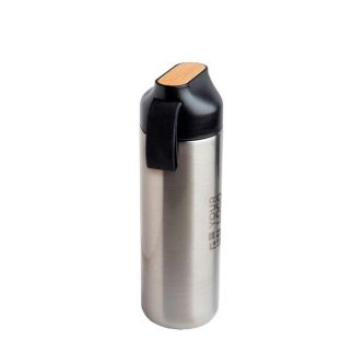 Bouteille thermos en inox avec anse et détail en bambou 600 ml avec zone d'impression