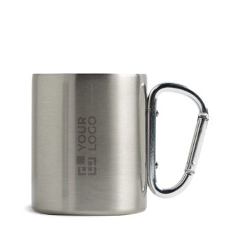 Tasse à double paroi en inox recyclé avec mousqueton, 300 ml