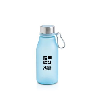 Gourde en plastique recyclé finition mate avec mousqueton, 350 ml