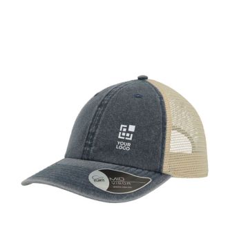 Casquette de camionneur vintage en coton avec maille arrière 250 g/m² avec zone d'impression