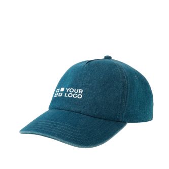 Casquette de baseball en denim écologique à 5 panneaux avec boucle