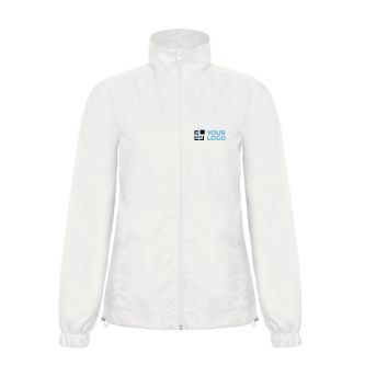 Veste pour femme en polyester imperméable et coupe-vent B&C avec zone d'impression
