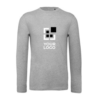 T-shirt pour homme à manches longues en coton biologique B&C avec zone d'impression