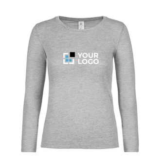 T-shirt pour femme à manches longues en coton 145 g/m² B&C avec zone d'impression
