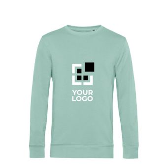 Sweat-shirt à col rond en coton biologique 280 g/m² B&C avec zone d'impression