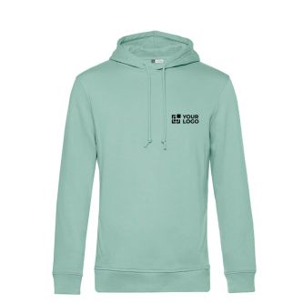 Sweat moderne en coton biologique avec capuche 280 g/m² B&C couleur vert menthe