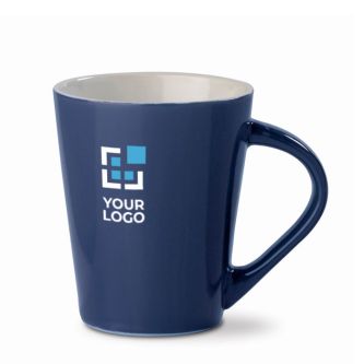 Tasse céramique couleurs à poignée triangulaire fabriquée en UE 270ml avec zone d'impression