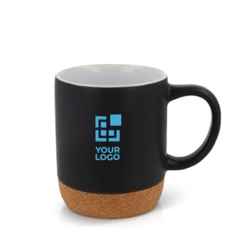 Tasse de couleurs avec détail en liège sur la base 250ml avec zone d'impression