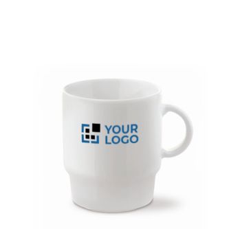 Tasse en porcelaine blanche empilable fabriquée en UE 250ml avec zone d'impression