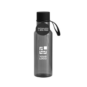 Bouteille en plastique sans BPA en couleurs transparentes 600ml avec zone d'impression