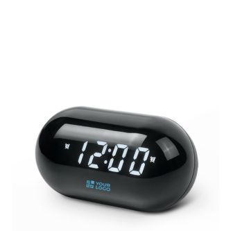 Radio réveil rond et compact avec écran numérique pour l'heure