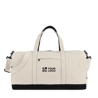 Sac de voyage en coton et polyester avec poche avant et latérale