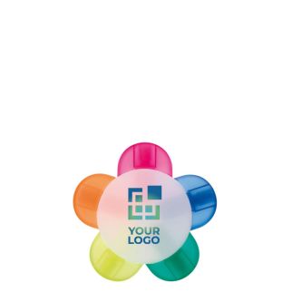 Marqueur en forme de fleur avec 5 couleurs disponibles avec zone d'impression