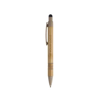 Stylo en bambou et paille de blé avec pointeur coloré avec zone d'impression