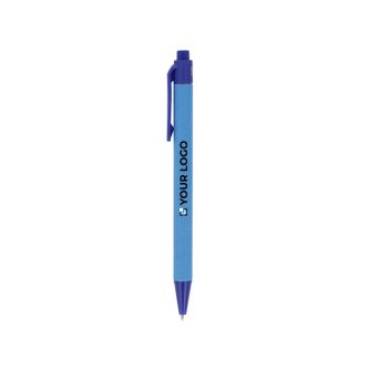 Stylo en plastique recyclé monocolore à encre bleue avec zone d'impression