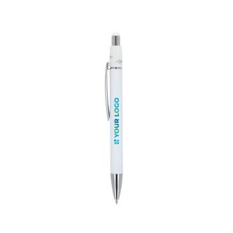 Stylo à bille rotatif en aluminium avec clip métallique, encre bleue