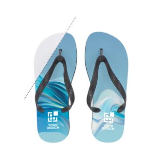 Tongs avec semelle en caoutchouc souple, impression sublimation