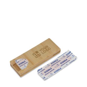 Boîte en bambou avec 10 pansements pour premiers secours