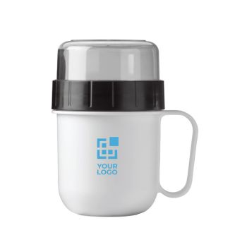 Tasse de transport pour aliments pour yaourt ou soupe de 520 et 230 ml avec zone d'impression