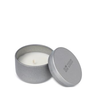 Bougie en cire végétale dans un pot en acier recyclé circulaire