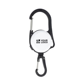 Porte-badge en plastique avec double mousqueton et cordon rétractable