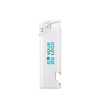 Briquet électronique 2 en 1 avec décapsuleur en bas avec zone d'impression