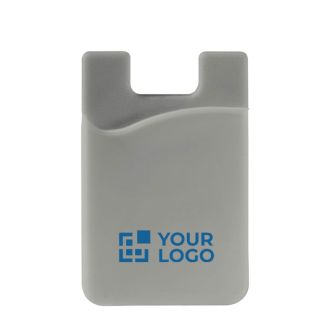 Porte-cartes en silicone en plusieurs couleurs à coller au téléphone avec zone d'impression