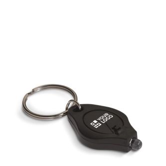 Porte-clés en plusieurs couleurs en forme de losange avec lampe avec zone d'impression