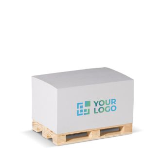 Bloc-notes de 530 feuilles lisses FSC sur palette en bois 12x8x6cm