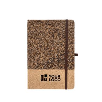 Carnet avec couverture en liège et marc de café A5 à pages lignées