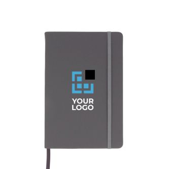 Carnet en RPET et PU de couleurs vives avec pages lignées FSC A5 avec zone d'impression