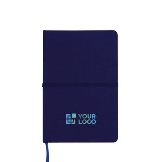 Carnet en RPET rigide avec sangle élastique horizontale A5 avec zone d'impression
