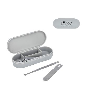 Set de manucure en étui compact en plastique, 3 pièces