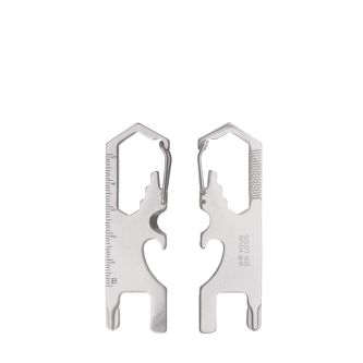 Outil multifonction en acier inoxydable avec mousqueton avec zone d'impression