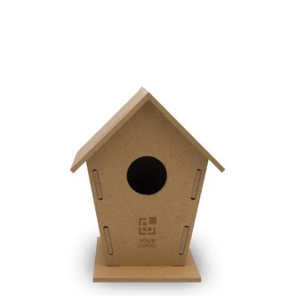 Maison pour oiseaux à monter avec 7 pièces sans besoin d'outils avec zone d'impression