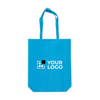 Sac écologique en RPET avec anses longues assorties 100 g/m2 avec zone d'impression