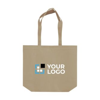 Sac écologique en RPET avec soufflet et poignées assorties 100 g/m2 avec zone d'impression