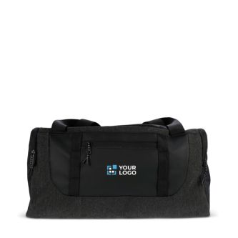 Sac de sport en RPET noir avec poignée rembourrée 30L avec zone d'impression