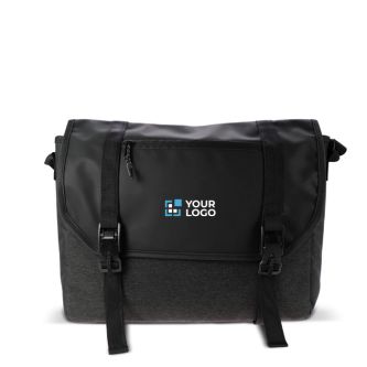 Mallette pour ordinateur style messager RPET avec poignée rembourrée avec zone d'impression