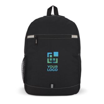 Sac à dos en RPET compartiment frontal et petit détail réfléchissant