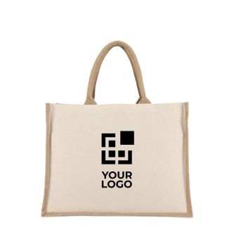 Sac en coton avec côtés et fond en jute 320 g/m²