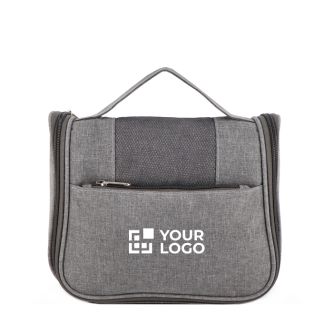 Trousse en plastique recyclé avec crochet intérieur pour suspendre