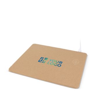Tapis de souris en papier recyclé avec chargeur sans fil avec zone d'impression