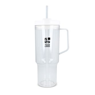 Gobelet isotherme et antifuite 1 L avec poignée latérale et paille