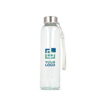 Gourde en verre transparente avec bouchon anti-fuite et sangle 500 ml