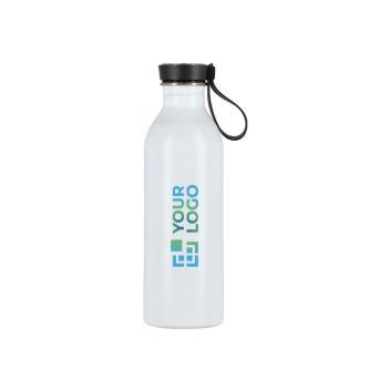 Gourde en acier inoxydable avec anse en silicone sur le bouchon 500 ml