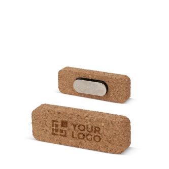 Étiquette en liège rectangulaire avec aimant pour fixation avec zone d'impression